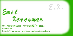 emil kercsmar business card